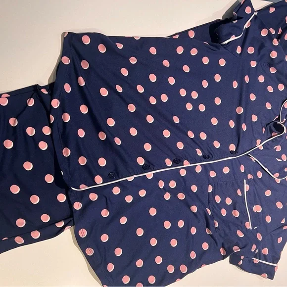 Kate Spade Navy and Pink Womens Pajama Set size M - Picture 5 of 6